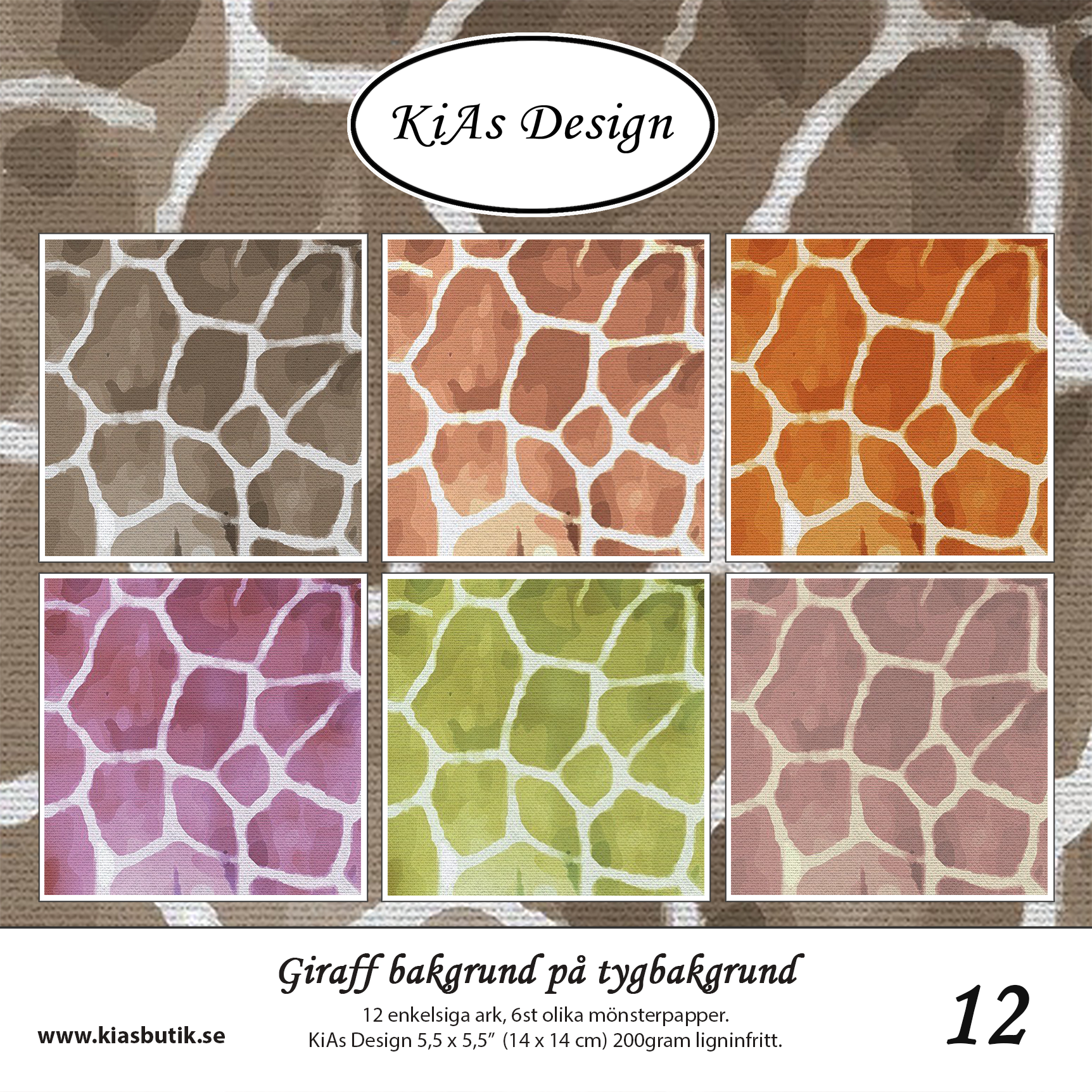 PP KD -Giraff bakgrund på tygbakgrund 