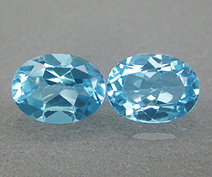 2 piezas de topacio azul suizo, forma ovalada, peso de 3,06 ct, piedras preciosas naturales de topacio azul suizo a juego