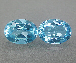 2 piezas de topacio azul suizo, forma ovalada, peso de 3,06 ct, piedras preciosas naturales de topacio azul suizo a juego