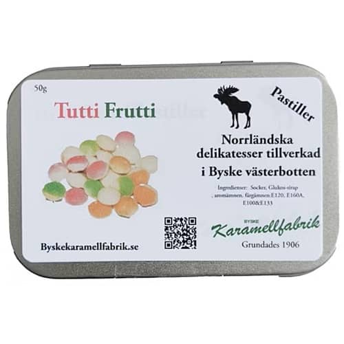 Pastiller Tuttifrutti, plåtask