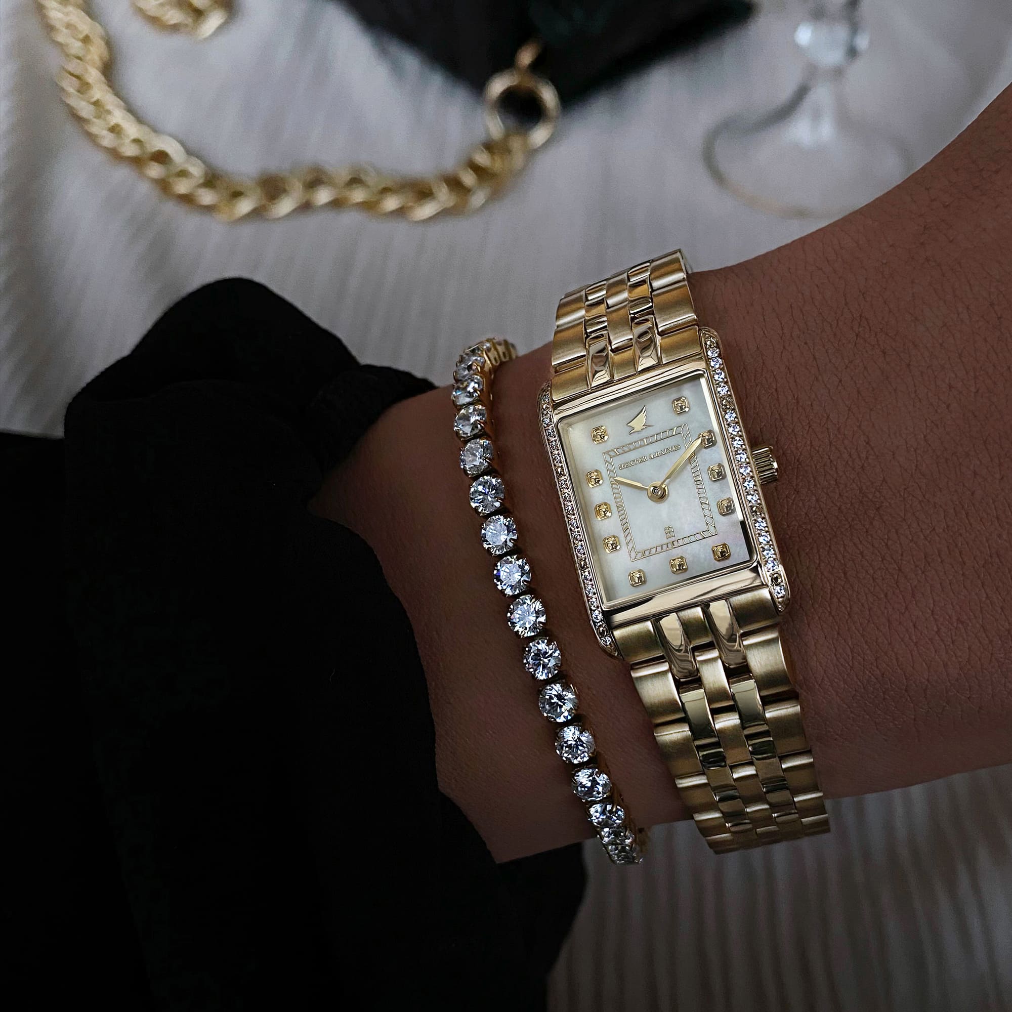 H&B Gala Pavé, Gold & Pearl - 16