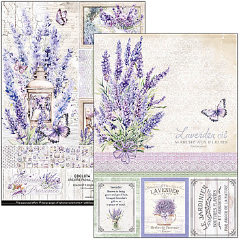 Ciao Bella - Morning in provence - Paper pad - A4 9 dubbelsidiga ark