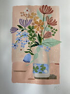 Collage "Lucky clover" av Maria C Bernhardsson. Orginal utan ram. 70x50cm.