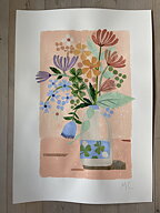 Collage "Lucky clover" av Maria C Bernhardsson. Orginal utan ram. 70x50cm.