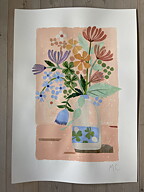 Collage "Lucky clover" av Maria C Bernhardsson. Orginal utan ram. 70x50cm.