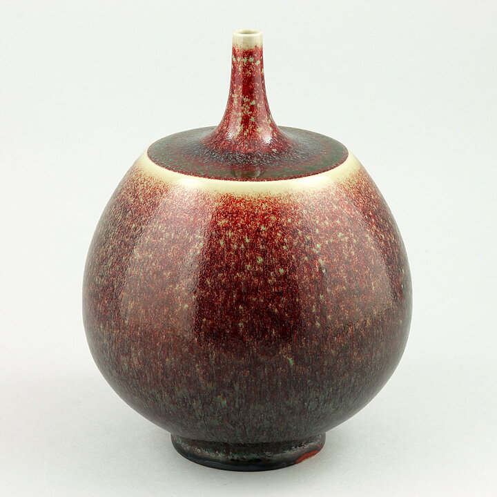 Berndt Friberg (1968) Unique Vase with Celadon/Oxblood Glaze 15 cm