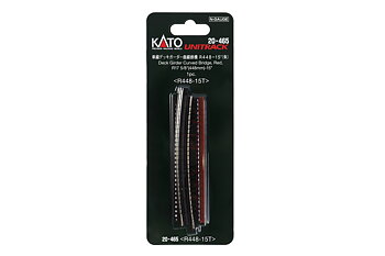 N Single Curve Girder Bridge, Red - 448mm (17.6") Radius 15º