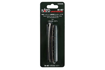 N Single Curve Girder Bridge, Gray - 448mm (17.6") Radius 15º