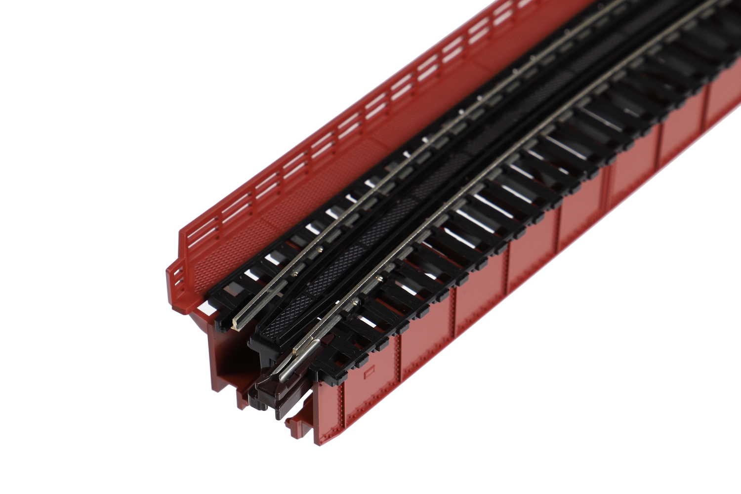 N Curved Deck Girder Bridge, Red - 481mm (19") Radius 15º - 2