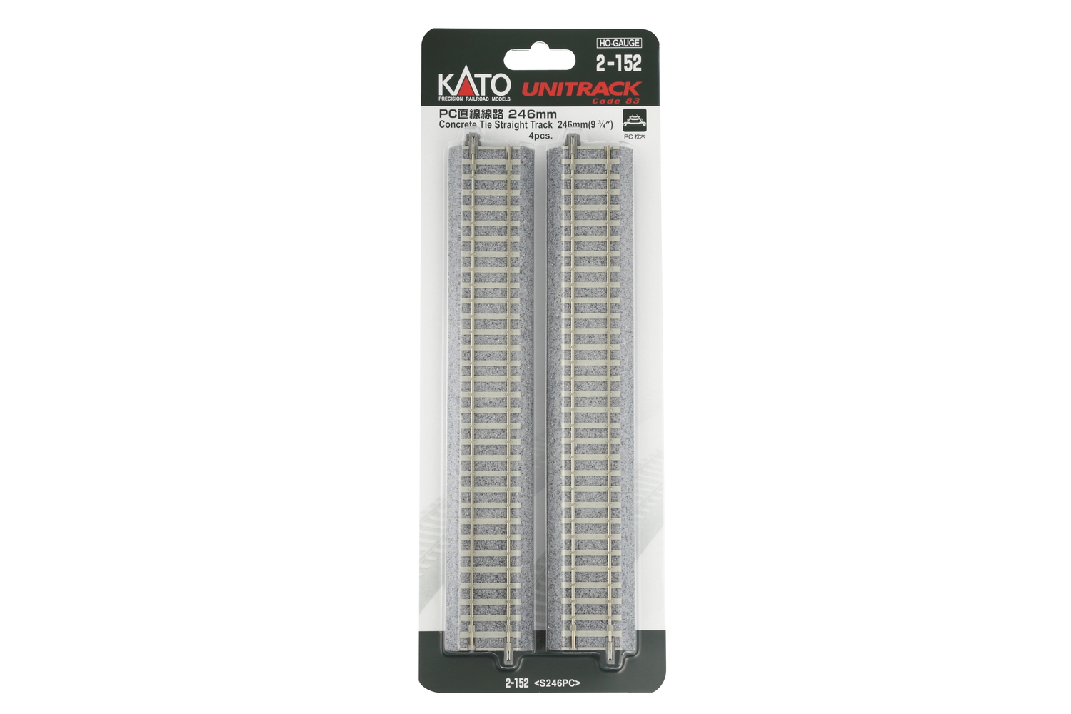 Rak räls 246 mm (betongslipers