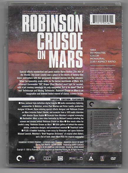 Robinson Crusoe on Mars DVD Criterion Collection