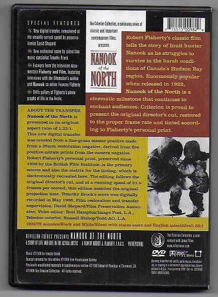 Nanook of The North DVD Criterion Collection