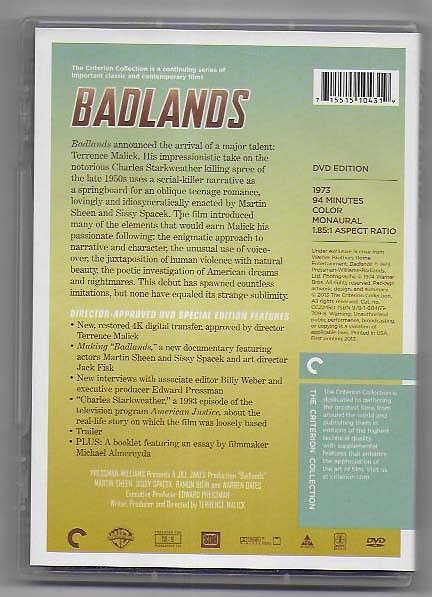 Badlands DVD Criterion Collection
