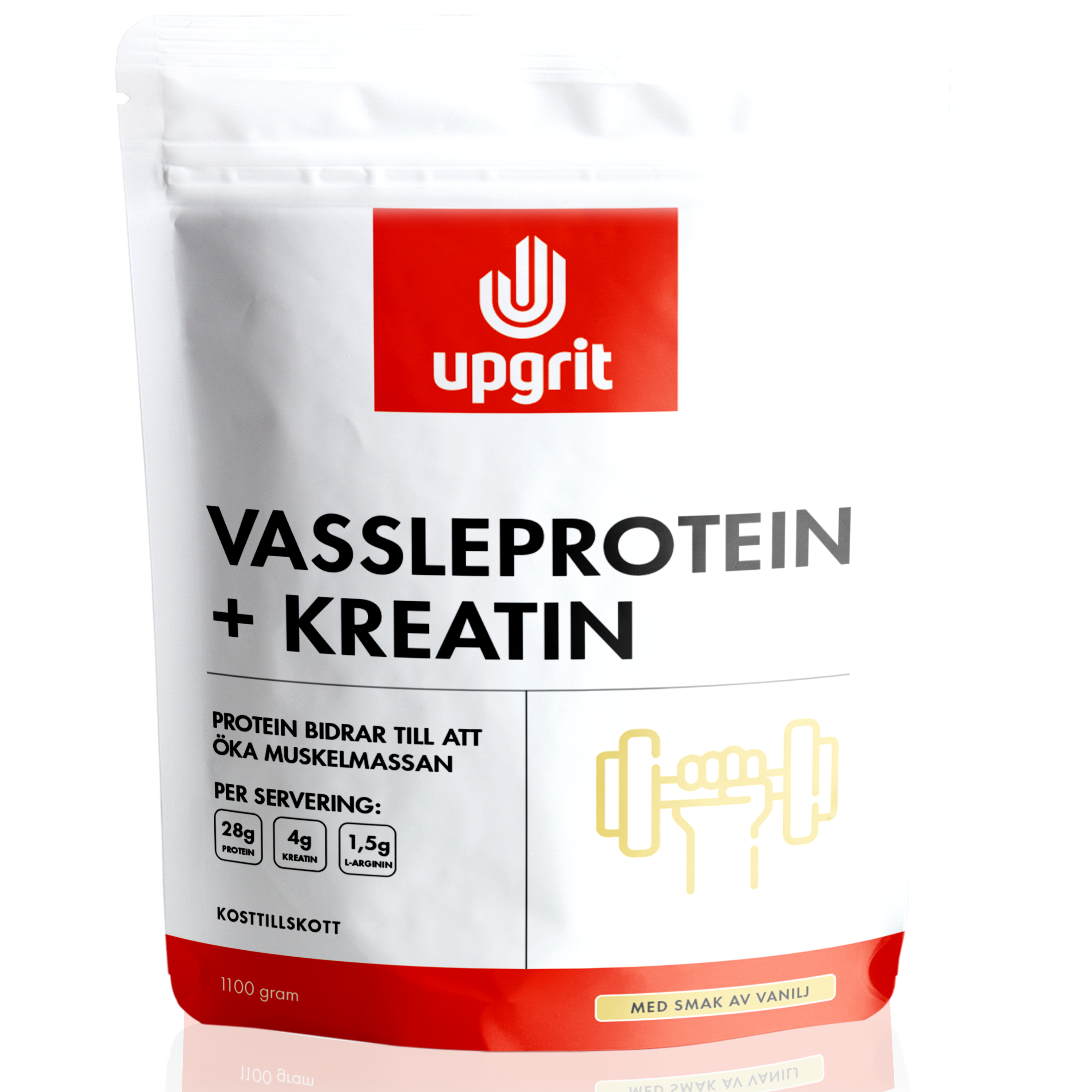 Upgrit Vassleprotein + Kreatin, Vanilj - 1100 gram