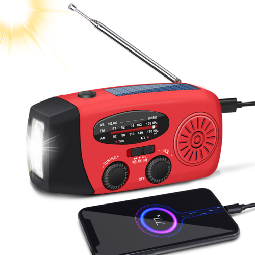 Nödradio AM/FM - Powerbank/ Solcell inkl USB - 2