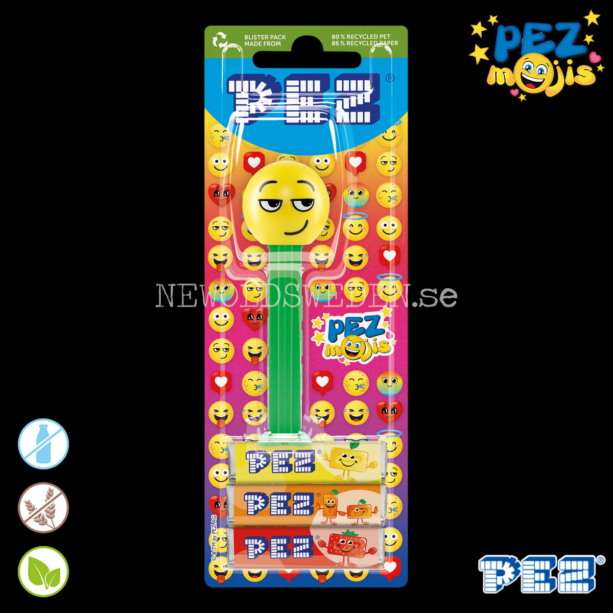 PEZ Dispenser SMIRK GREEN + Candy - PEZmojis - PE26 - 2