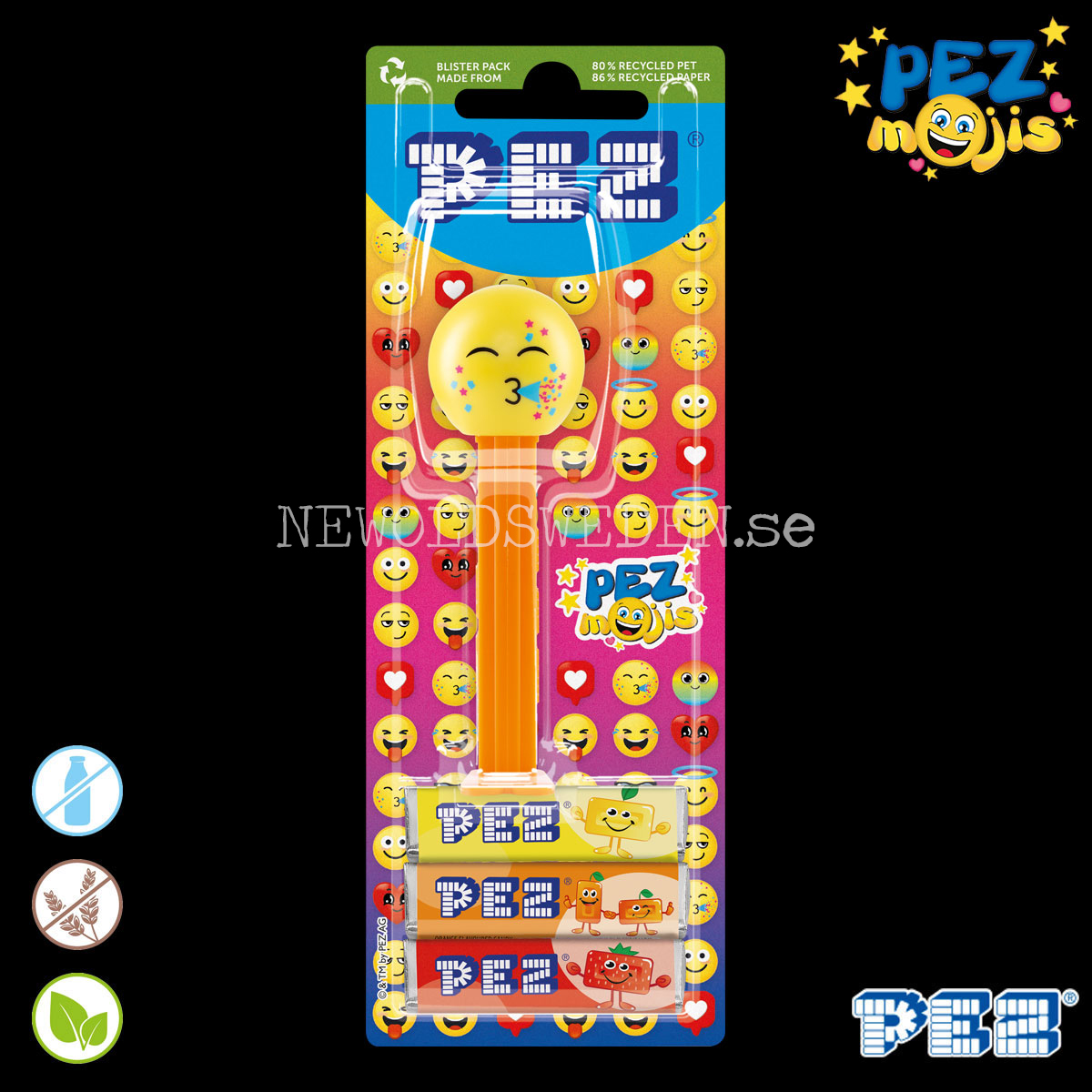 PEZ Dispenser PARTY ORANGE + Candy - PEZmojis - PE26 - 3