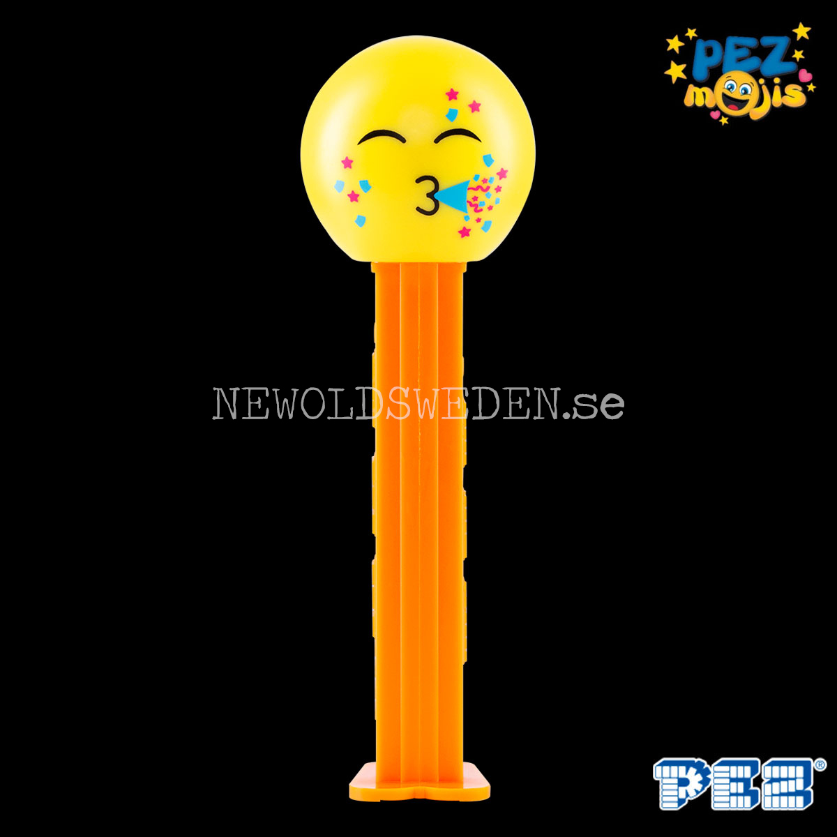 PEZ Dispenser PARTY ORANGE + Candy - PEZmojis - PE26 - 2