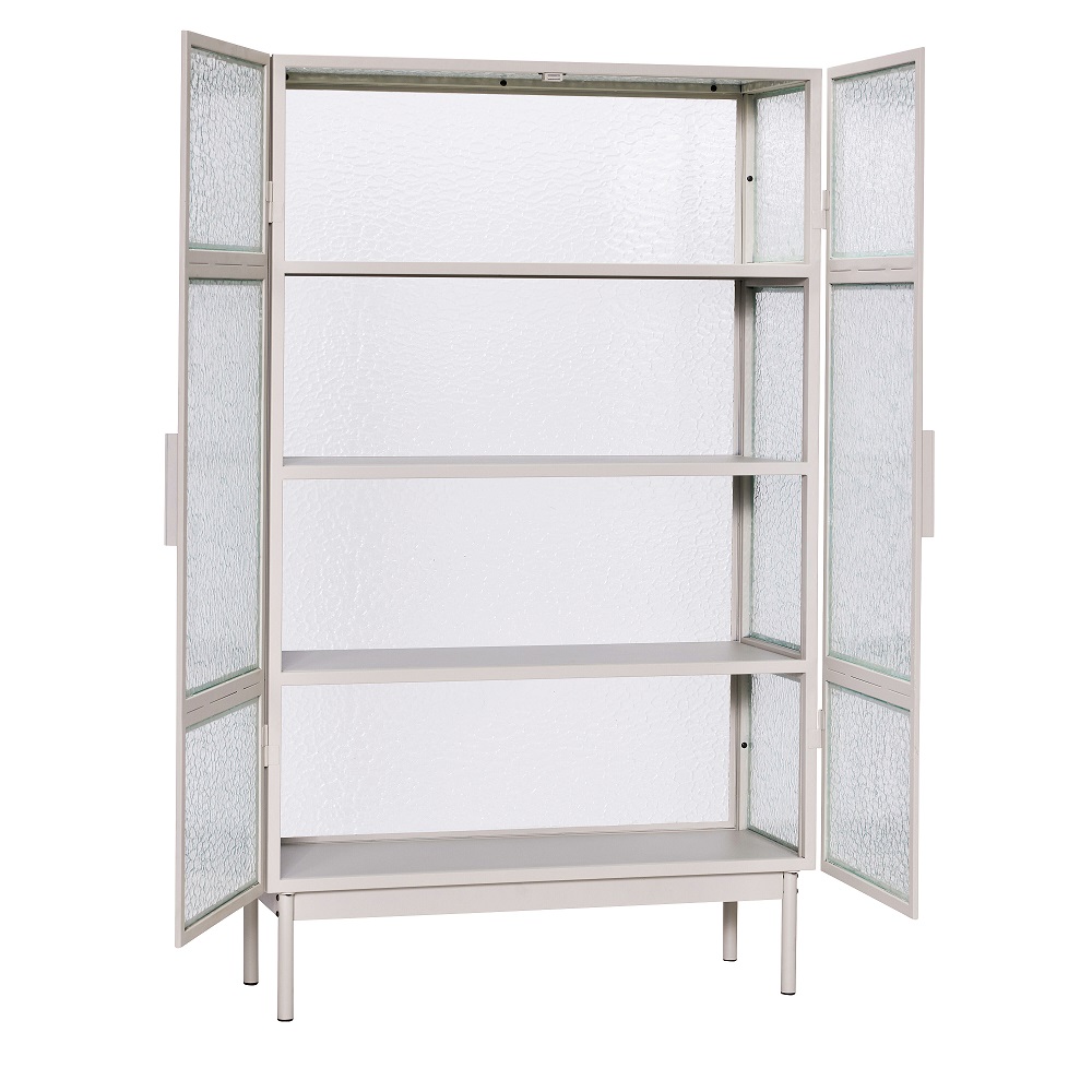 Vitrinskåp PLEX grå glas sidor Hubsch - 3