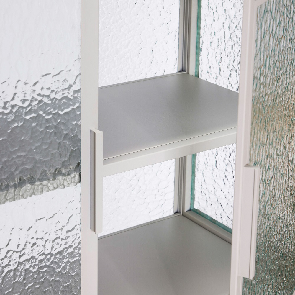 Vitrinskåp PLEX grå glas sidor Hubsch - 5