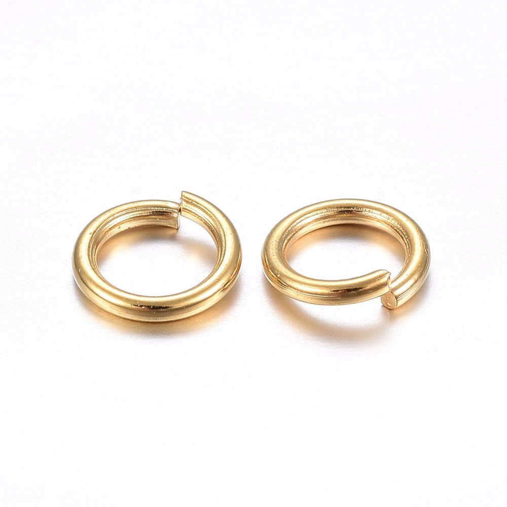 Öppen motring 7 mm 24K förgyllt rostfritt stål 25-pack