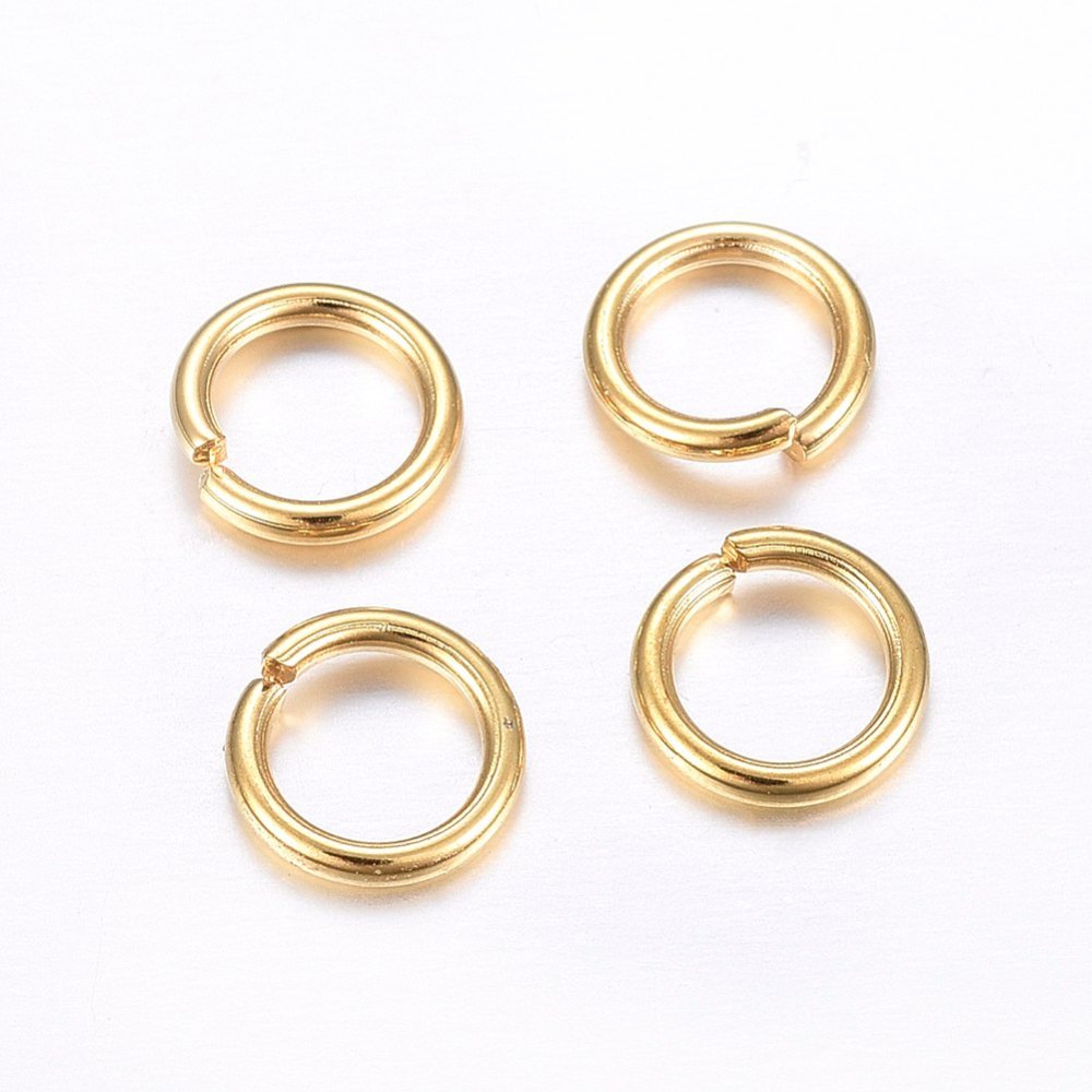 Öppen motring 7 mm 24K förgyllt rostfritt stål 25-pack - 2