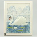 Staffan Johnson (Province Animals 1980s) White Wall Plaque with Swan Motif 20 cm  [Sample Images]
