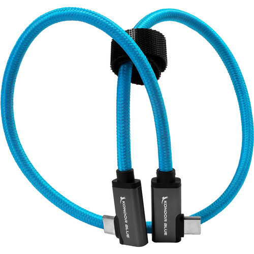 Kondor Blue 18"/45cm  Dual Right-Angle USB-C Cable - 3