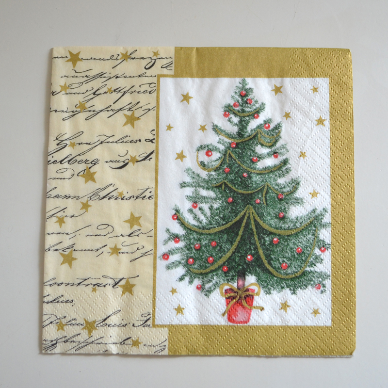 Decoupage servett - julgran