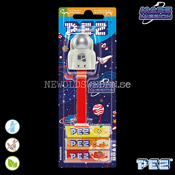 PEZ Dispenser ASTRONAT SILVER + Candy - Mars Mission - PE29