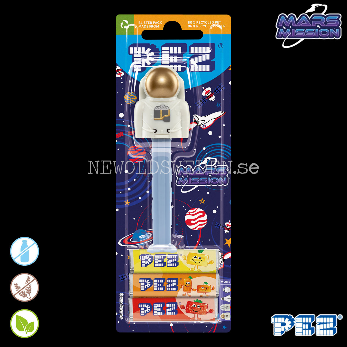 PEZ Dispenser ASTRONAT GOLD + Candy - Mars Mission - PE29 - 2