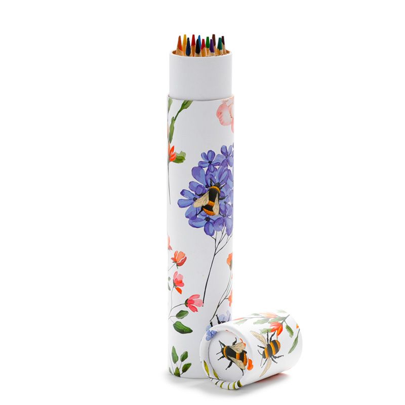 Nectar Meadows Large Pencil Pot with 12 Colouring Pencils