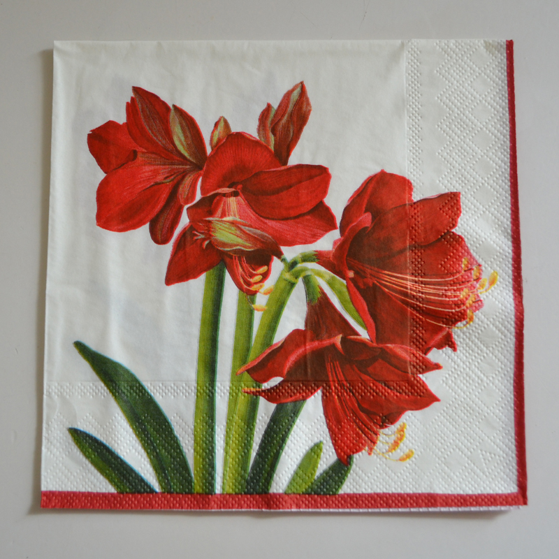 Decoupage servett - Amaryllis