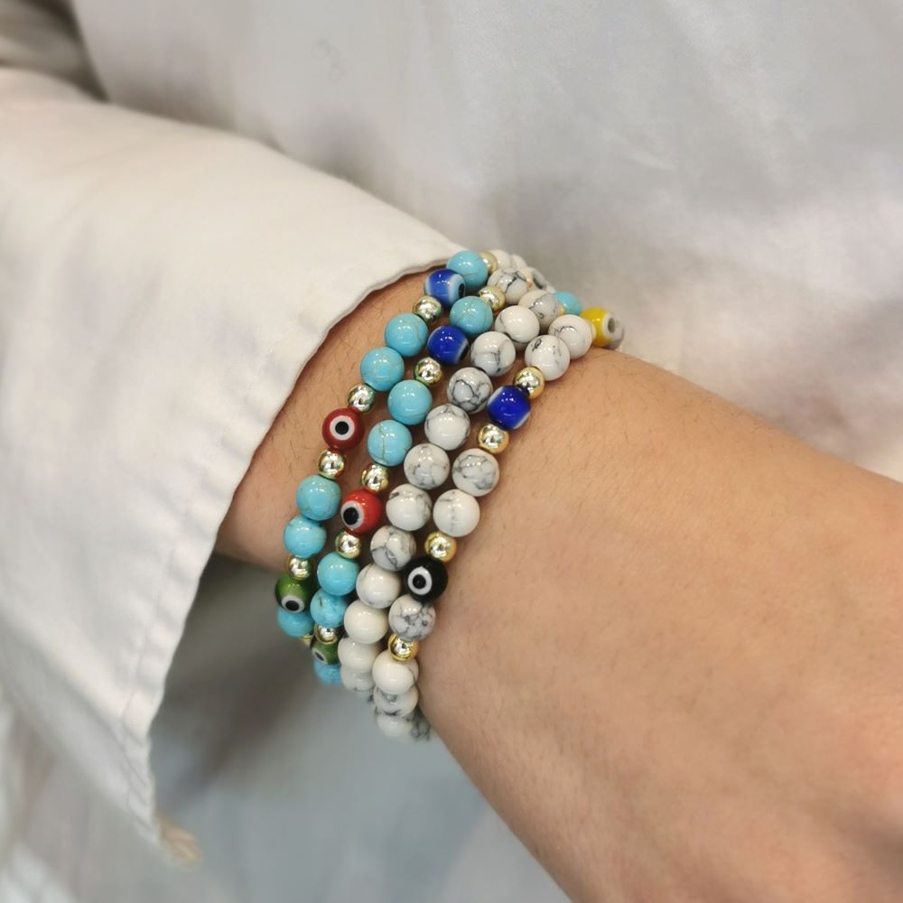 IAMLUND Evil Eye Beads armband turkos - 2