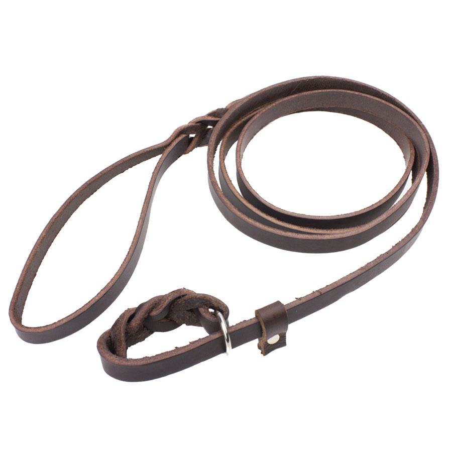 Retrieverkoppel i Läder med stopp 14 mm