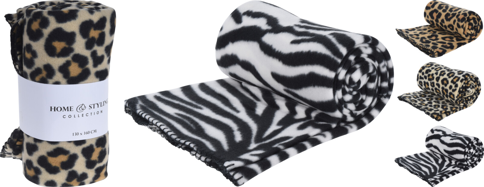 Filt fleece 130x160cm djurmönster