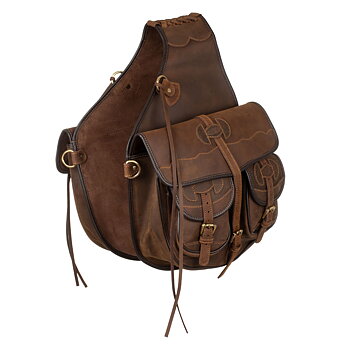 Dubbel sadelväska Pool´s, oljad nubuck