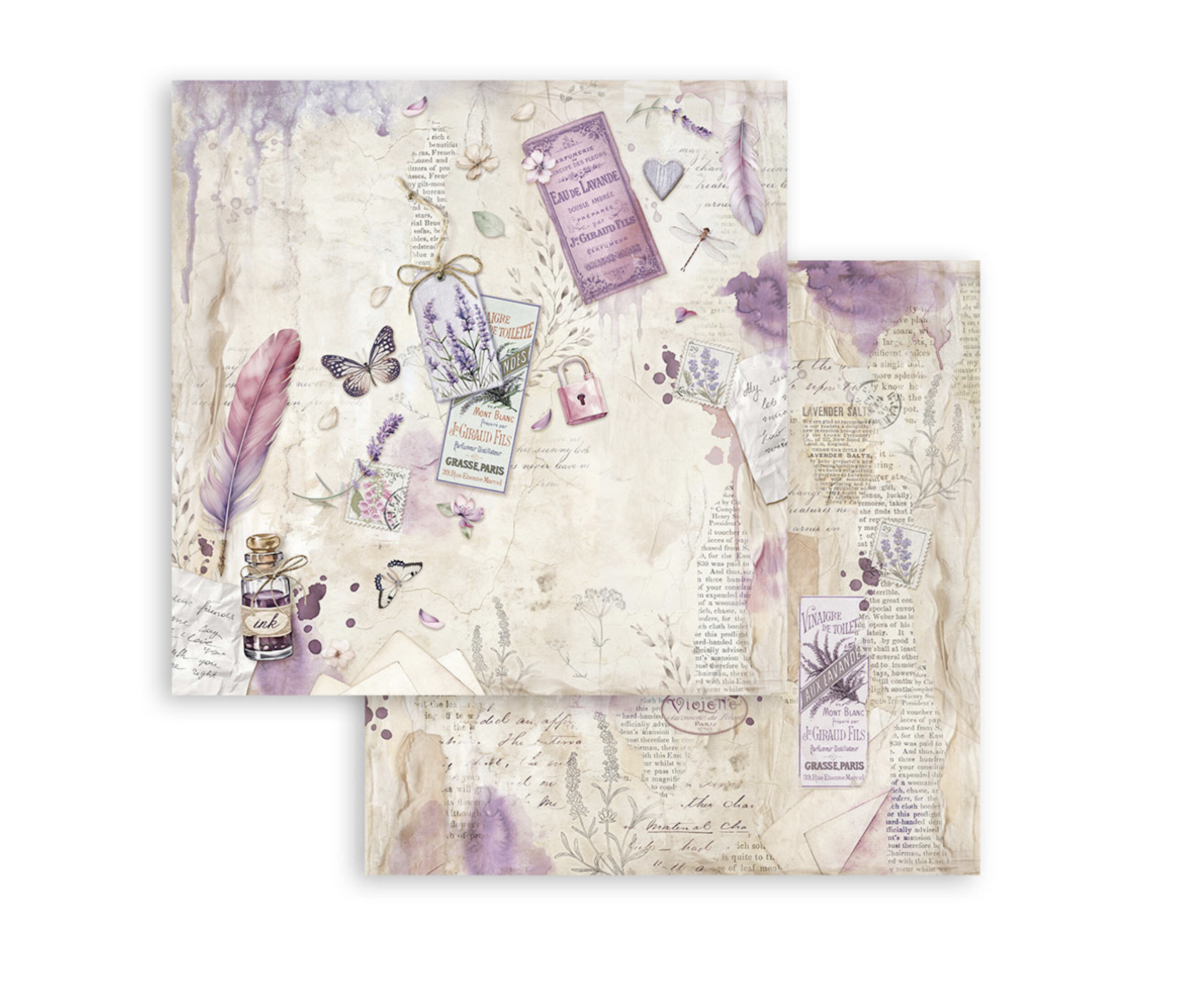 Stamperia Paper Pad 12X12 - Lavender - 4