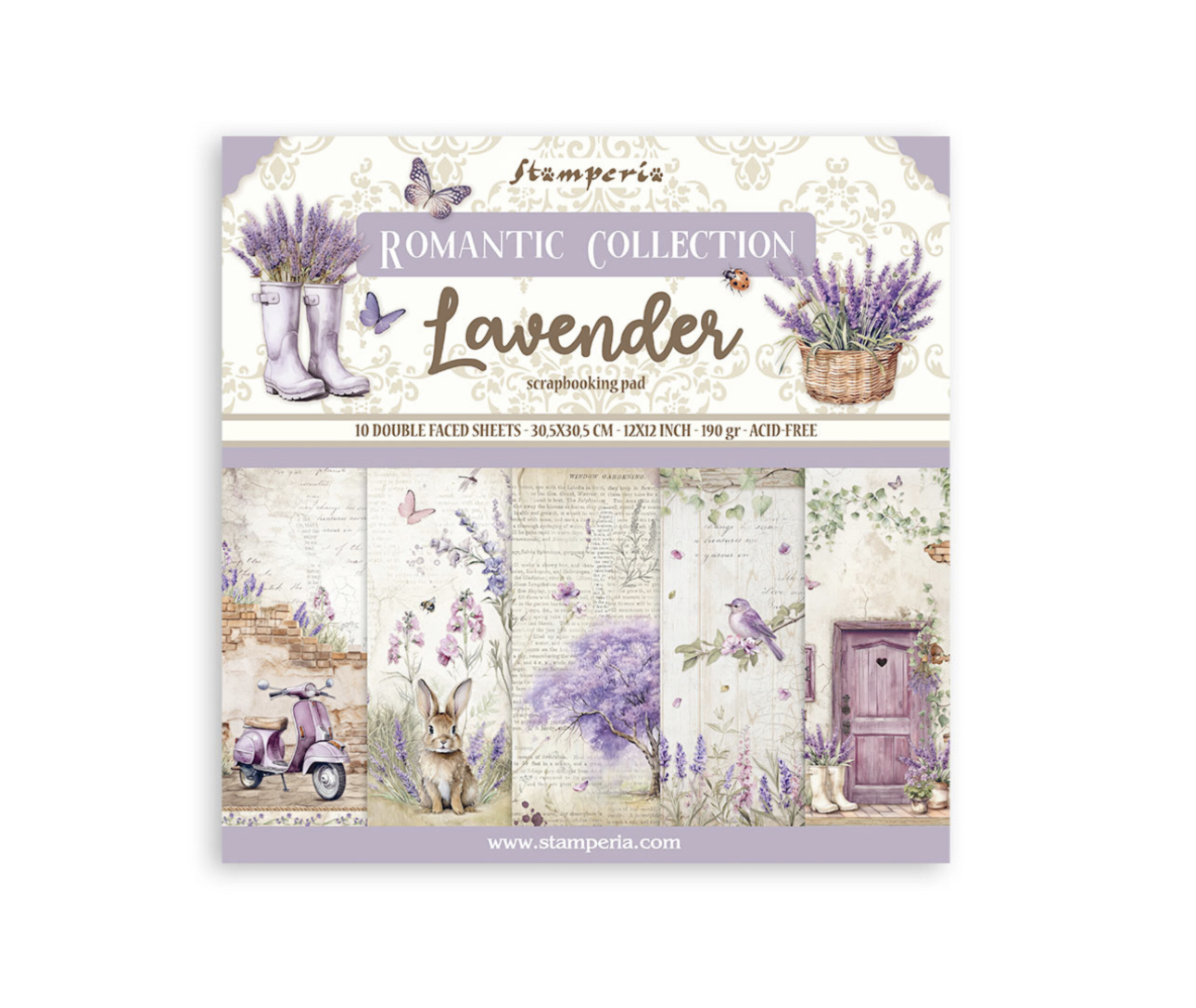 Stamperia Paper Pad 12X12 - Lavender