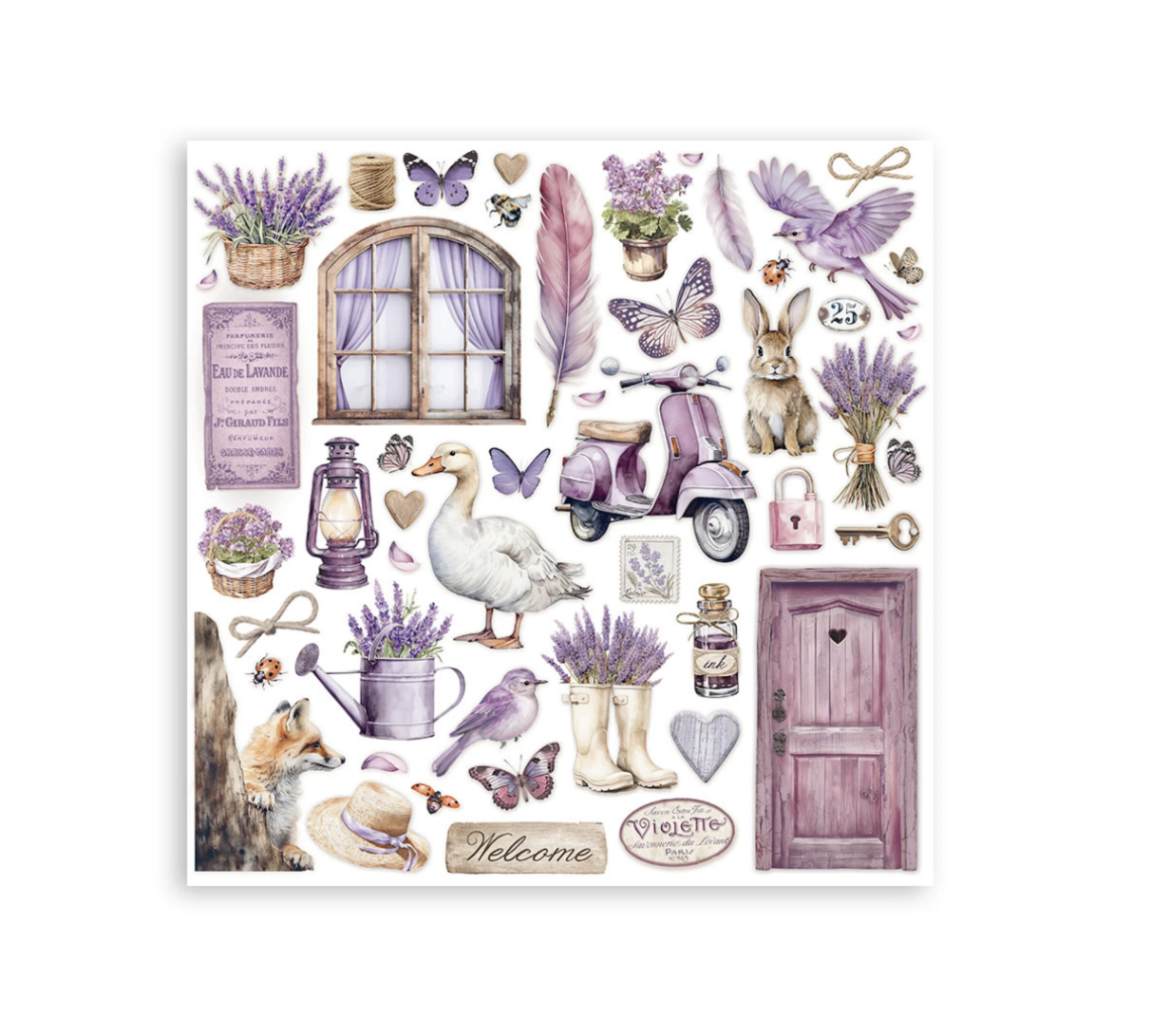 Stamperia Paper Pad 12X12 - Lavender - 9