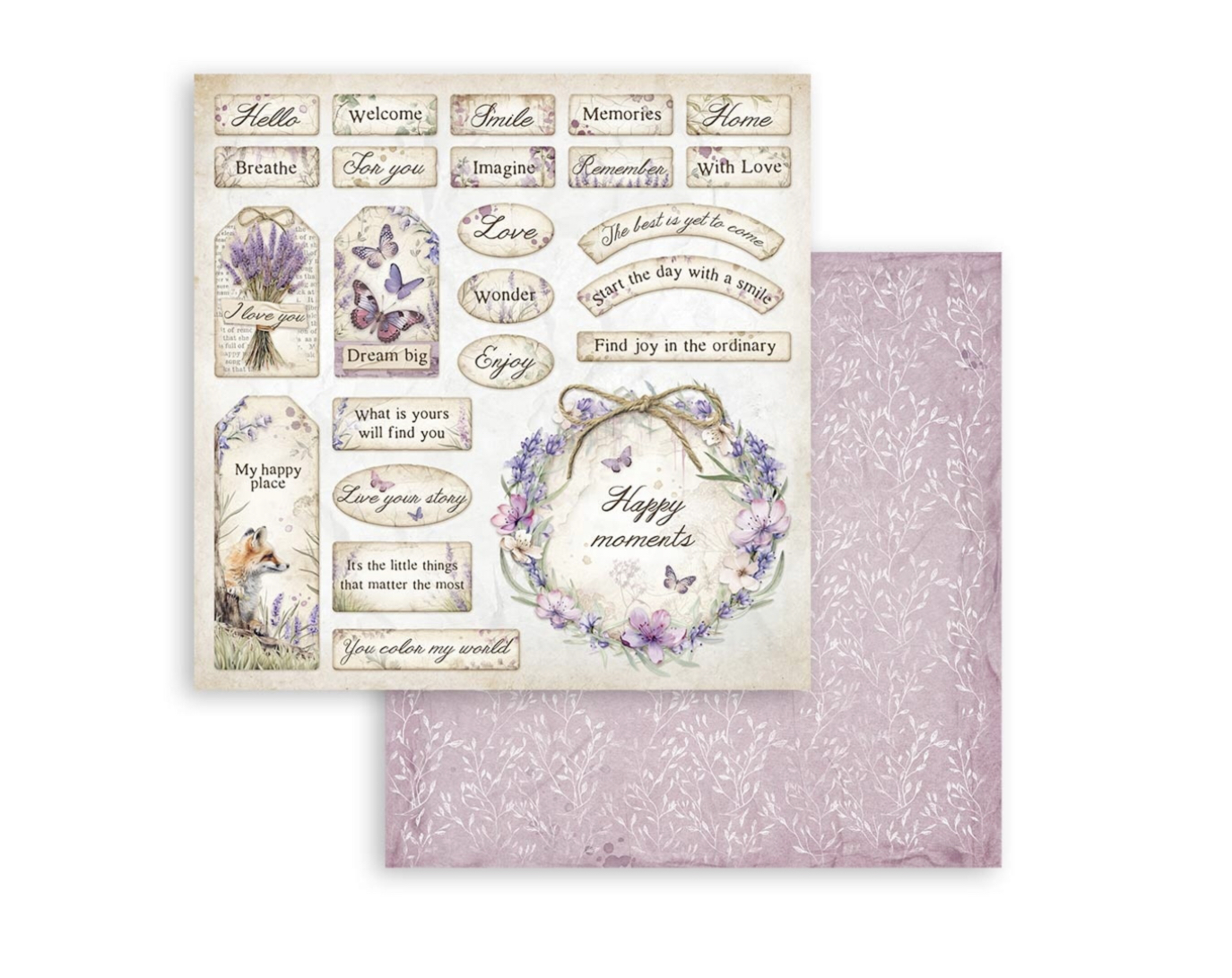 Stamperia Paper Pad 12X12 - Lavender - 8