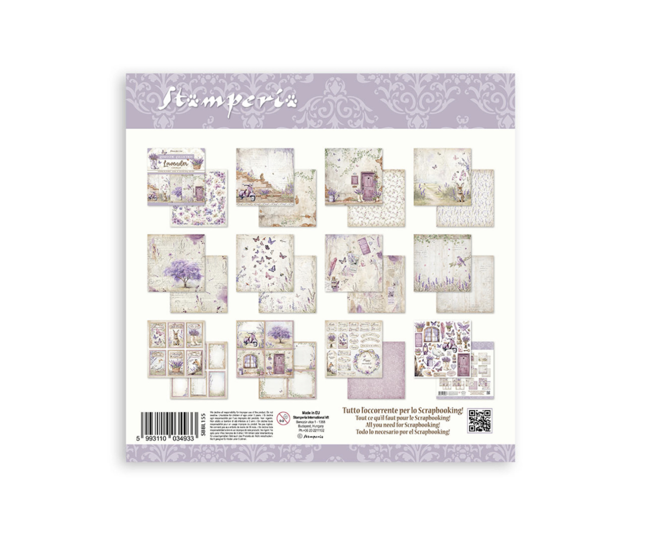 Stamperia Paper Pad 12X12 - Lavender - 10