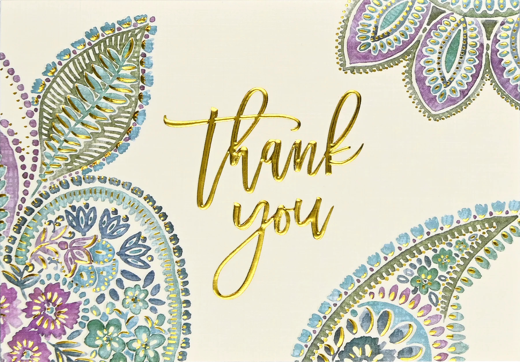 Thank You Note Watercolor Paisley - 2