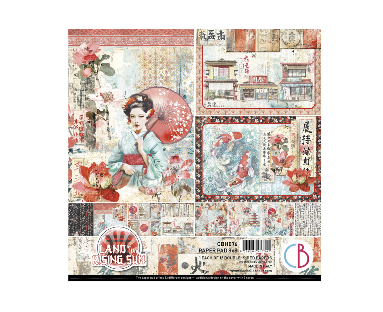 Ciao Bella Land of the Rising sun - Paperpad 8"X8"  12/pkg 