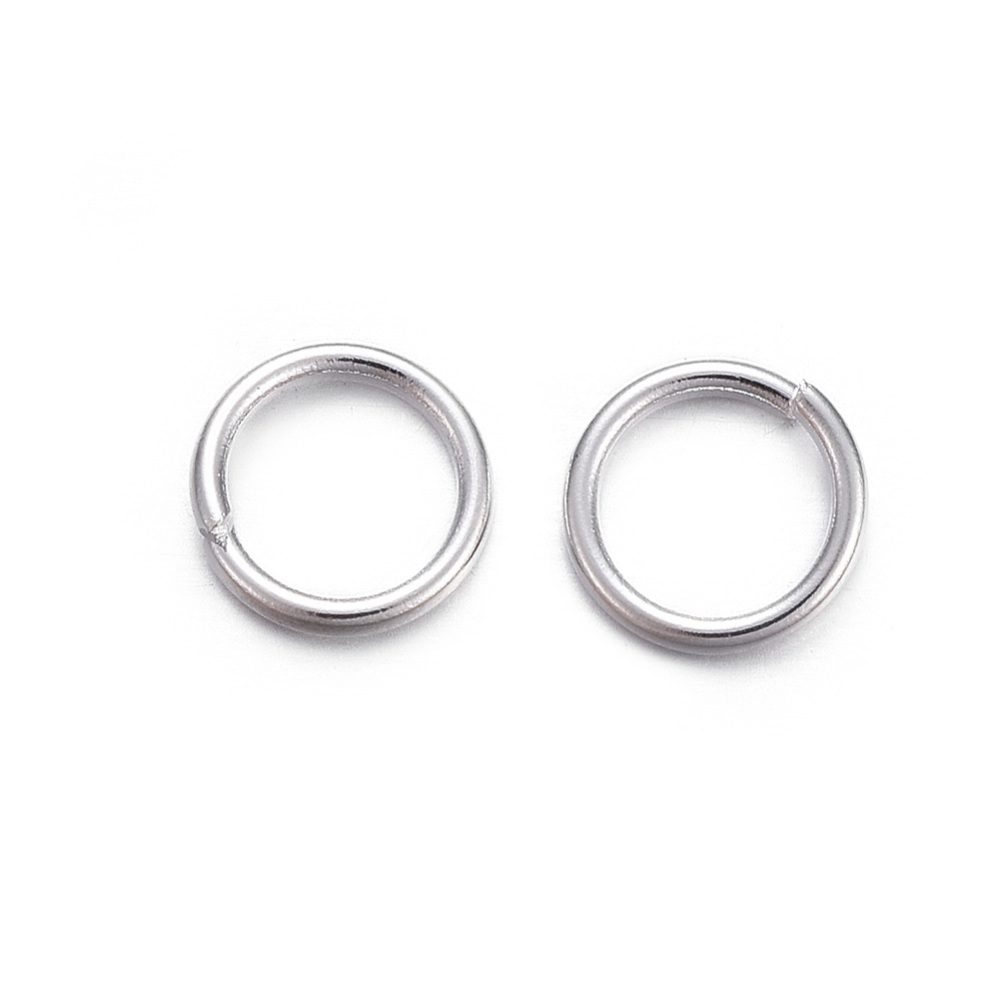 6mm metallringar öppen rostfritt stål silverfärgad