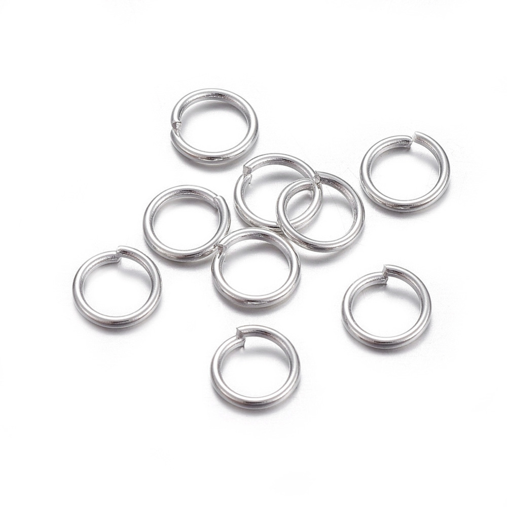 6mm metallringar öppen rostfritt stål silverfärgad - 3