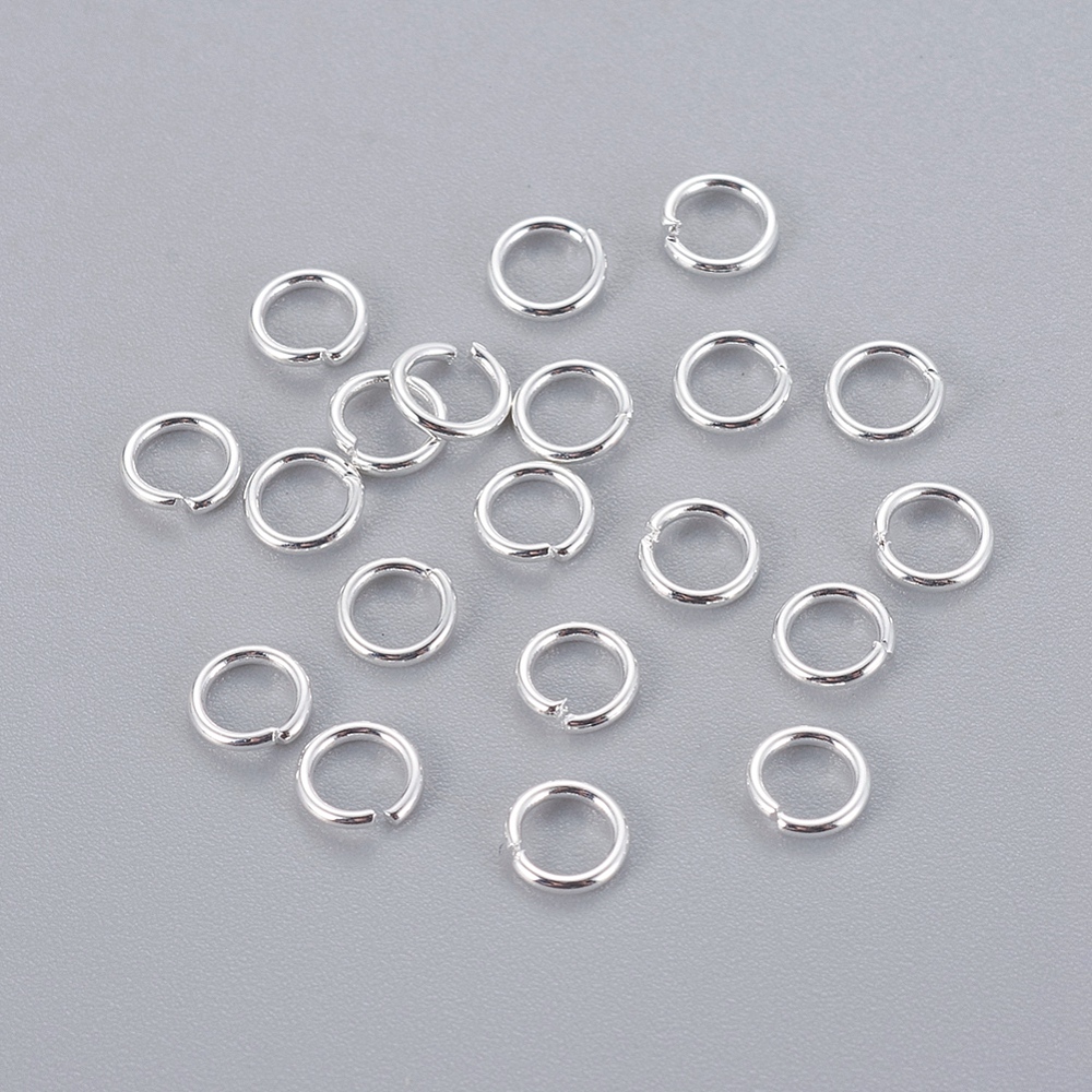 6mm metallringar öppen rostfritt stål silverfärgad - 2