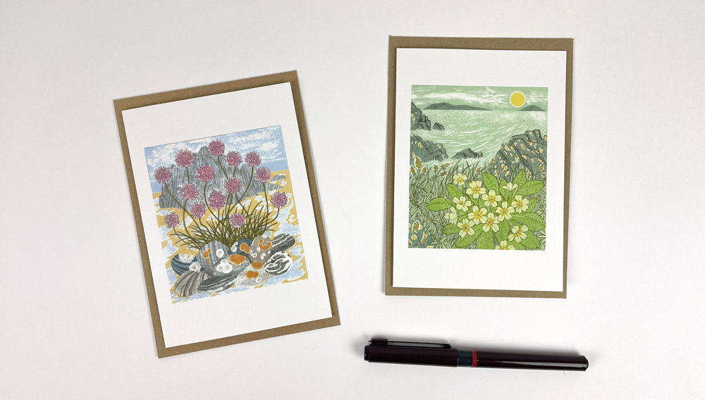Island Primrose & Sea Pinks and Pebbles Notecard Wallet - 2