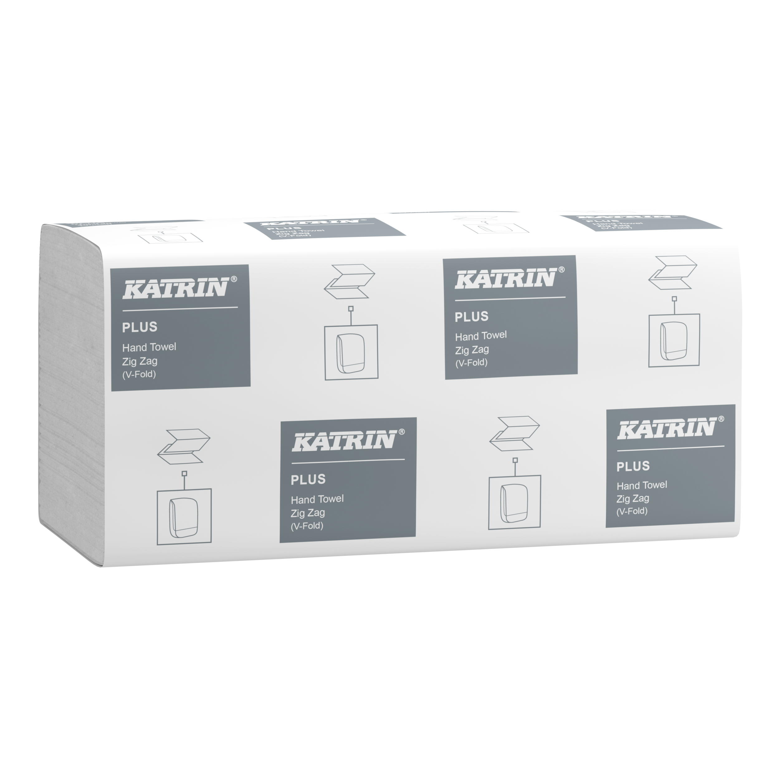 Katrin Plus V-fold Paper Towels Zig Zag 300 Sheets 1-Ply