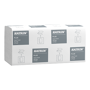 Katrin Plus V-fold Paper Towels Zig Zag 300 Sheets 1-Ply